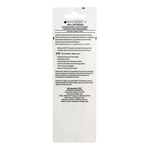 Monteverde Internatinal Size Cartridge to Fit Fountain Pens, Burgandy, 6 per Pack (G302BG) - Image 3