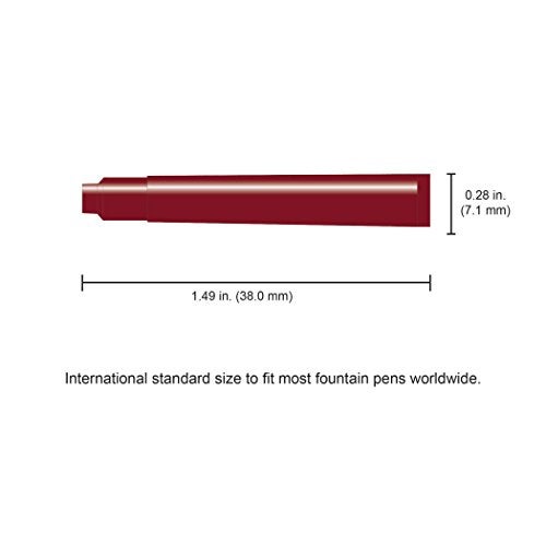 Monteverde Internatinal Size Cartridge to Fit Fountain Pens, Burgandy, 6 per Pack (G302BG) - Image 5