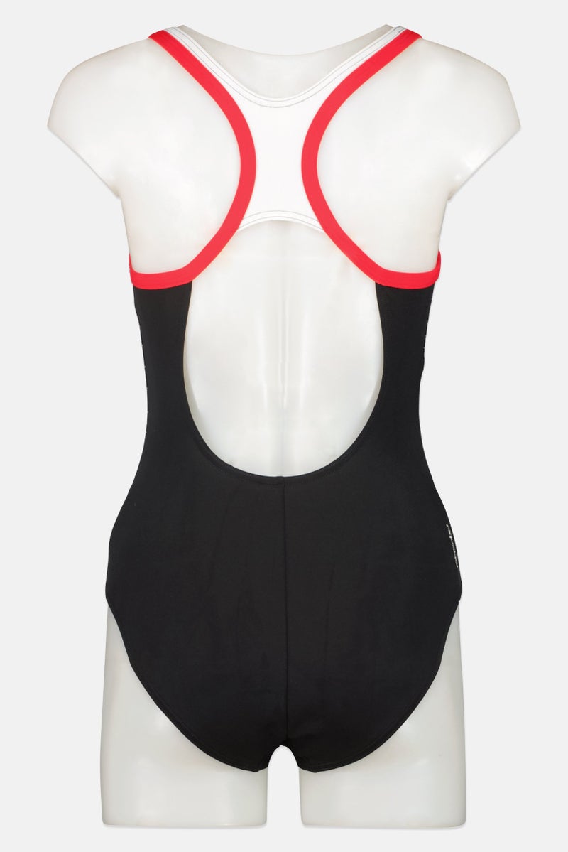 ZOGGS Women Embroidered Logo One Piece Swimsuit, Black  - Image 2