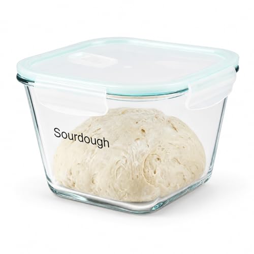 Mowhut 2 Liter Sourdough Starter Jar -Borosilicate Glass Sourdough Jar - Sour Dough Starter Jars for Sourdough with Lid - Large Clear Jars with Wide Mouth - Dishwasher Safe Clear - Image 1