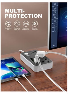 إل دينو LDNIO SC3604 Power Strip with 3 Sockets & 6 USB Ports 9 Socket Extension Boards  (Black, 2 m, With USB Port)  - Image 4