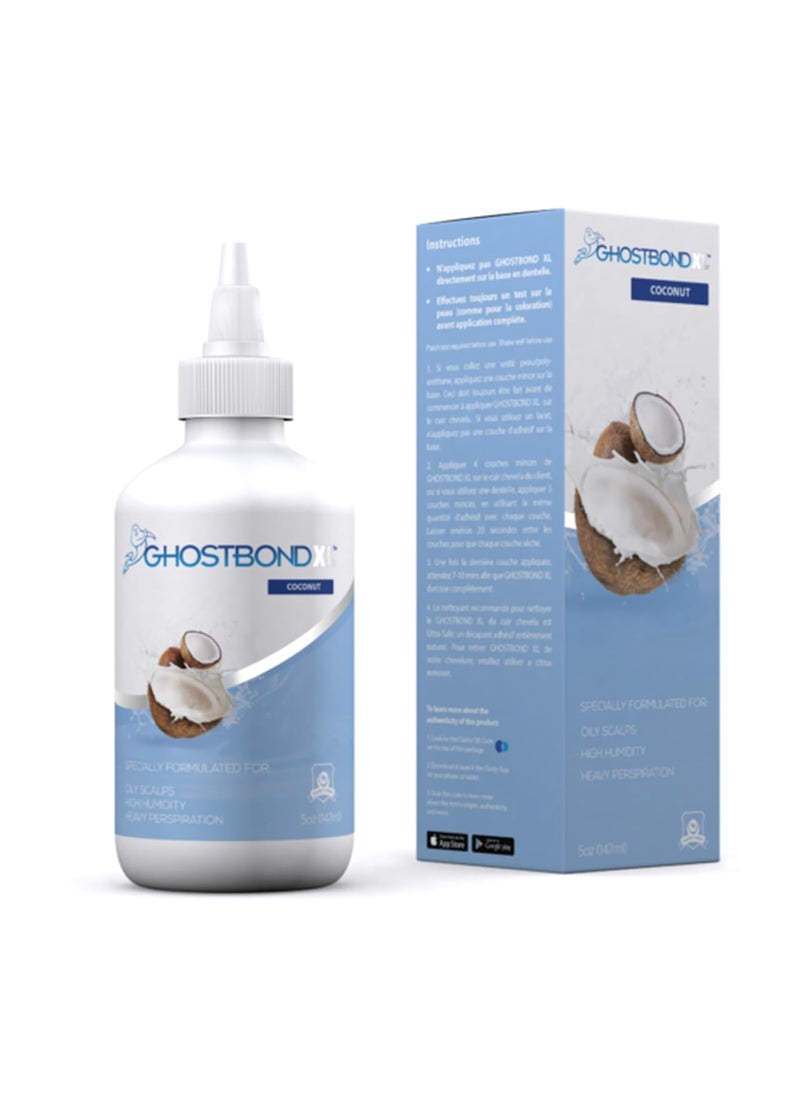 Professional Hair Labs - GHOSTBOND XL Hair Replacement Adhesive  5oz  Invisible Bonding Wig Glue Extra Moisture Control  Water  OilResistant Light Hold for Poly and Lace Hairpiece Wig Toupee Systems Coconut - Image 1