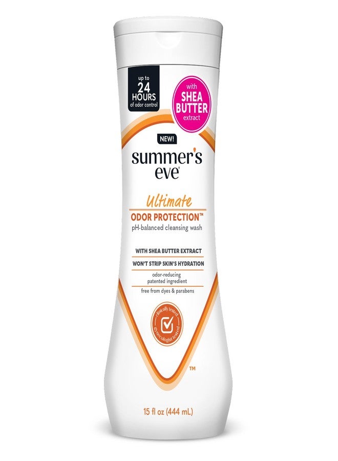 Summer's Eve Summer’s Eve Ultimate Odor Protection Feminine Wash with Shea Butter - Up to 24 Hour Vaginal Odor Control, pH Balanced Formula, Clinically & Gynecologist Tested Intimate Body Wash - 15 Fl Oz - Image 1