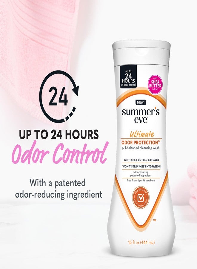 Summer's Eve Summer’s Eve Ultimate Odor Protection Feminine Wash with Shea Butter - Up to 24 Hour Vaginal Odor Control, pH Balanced Formula, Clinically & Gynecologist Tested Intimate Body Wash - 15 Fl Oz - Image 2