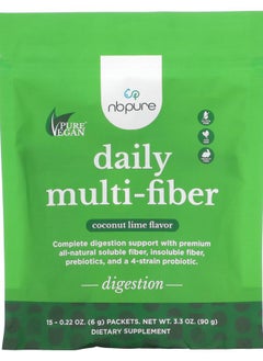 nbpure Daily MultiFiber Coconut Lime 15 Packets 0.22 oz (6 g) Each 