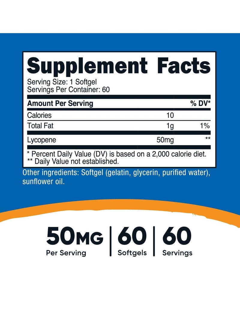 Nutricost Lycopene Softgels 50mg 60 softgels - Image 2