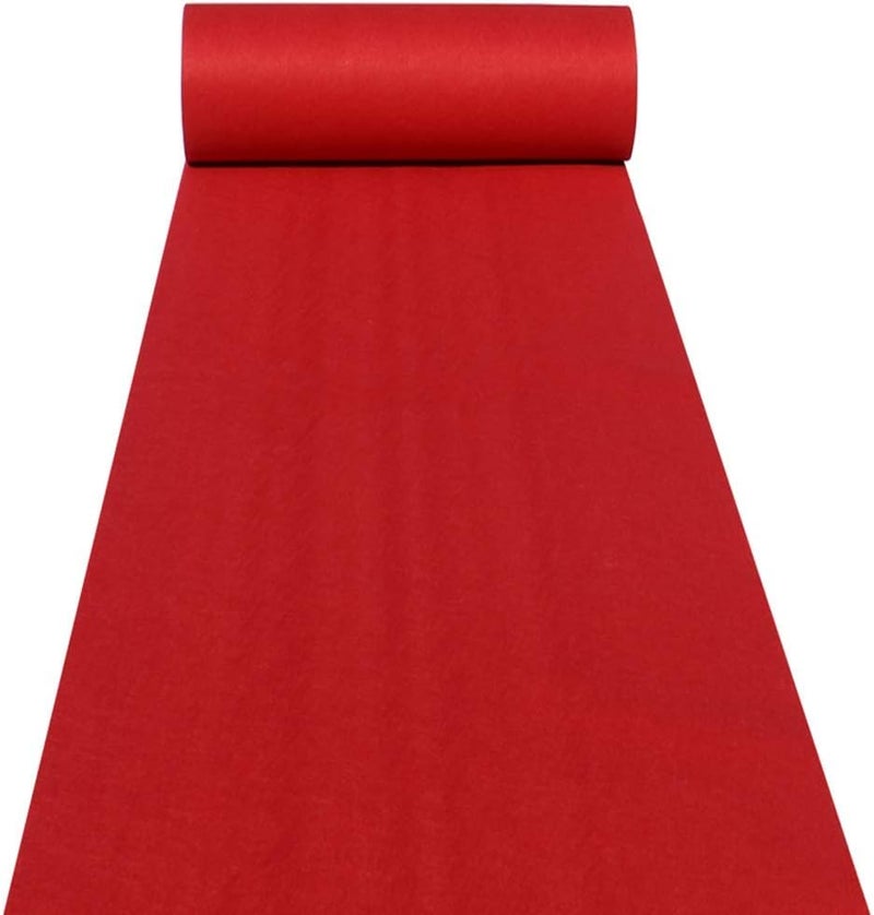 HUAHOO Red Aisle Runners Wedding Accessories Aisle Runner Carpet Rugs for Step and Repeat Display, Ceremony Parties and Events Indoor or Outdoor Decoration 24 Inch Wide x 30 feet Long - Image 1