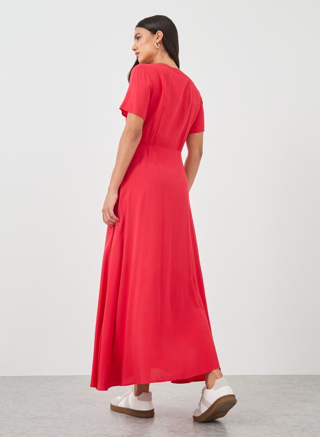 ستايلي فستان ميدي بأزرار أمامية - Image 5