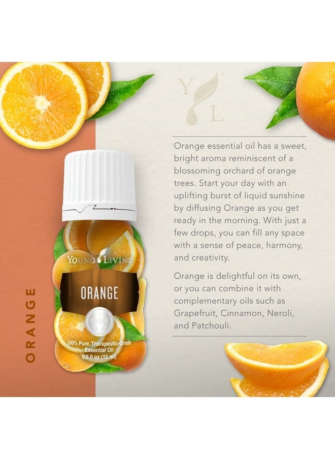 Young Living Orange Essential Oil 15ml - Brighten Your Space with an Uplifting Citrus Aroma - Cleanse, Refresh, and Promote Wellness - Premium Young Living Essential Oils  - Image 2