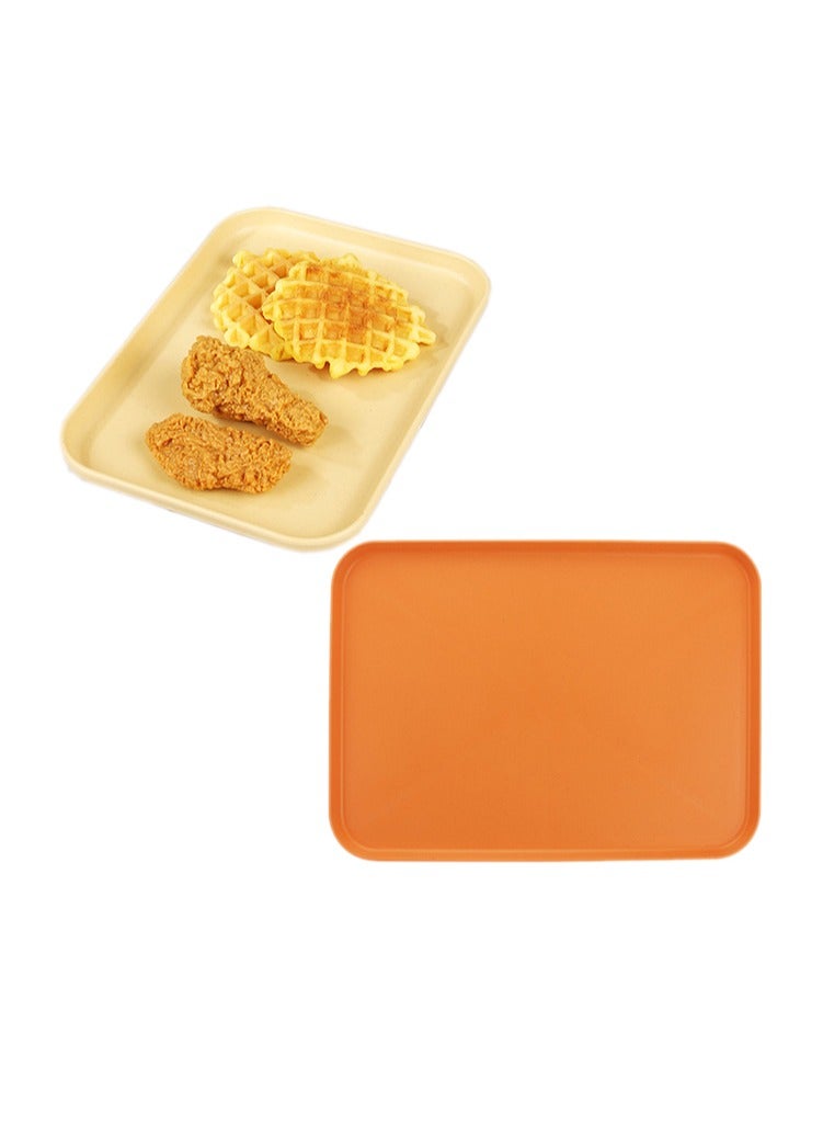 4 قطع صواني بلاستيكية، صواني تقديم المطعم، ملونة، 24 × 17 × 1.7 سم - Image 2