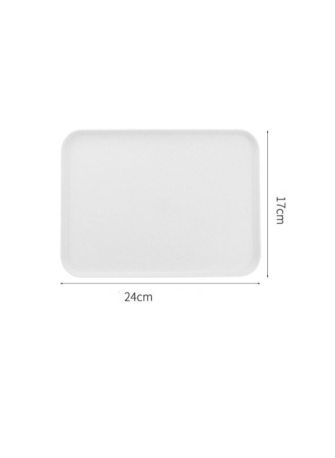 4 قطع صواني بلاستيكية، صواني تقديم المطعم، ملونة، 24 × 17 × 1.7 سم - Image 3