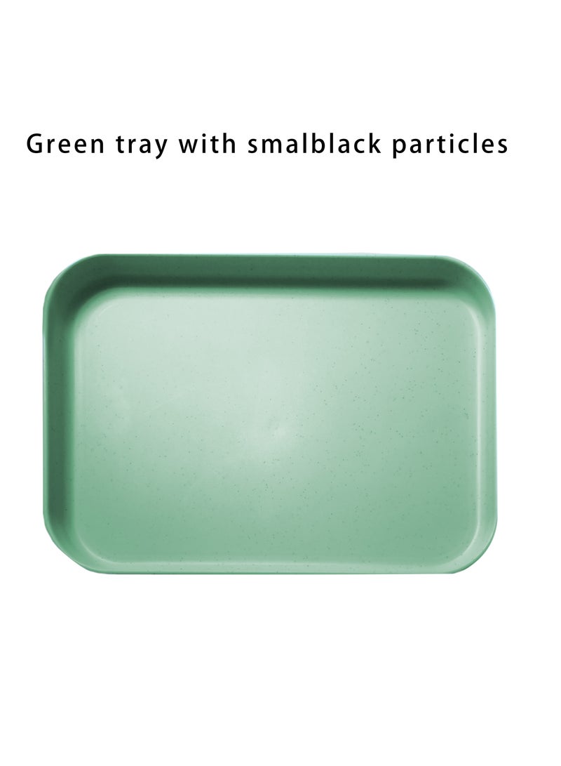 4 قطع صواني بلاستيكية، صواني تقديم المطعم، ملونة، 24 × 17 × 1.7 سم - Image 4