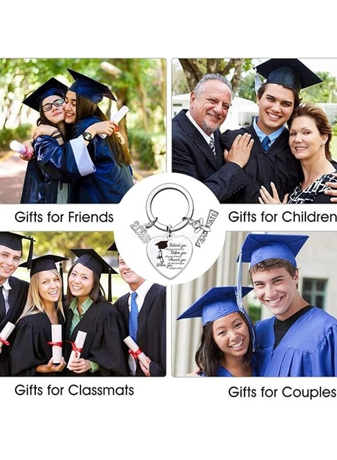 2Pcs Graduation Keychain Unique Class of 2026 Key Chains Stainless Steel Keyring Funny Grad Student Gifts from Teacher - Image 2