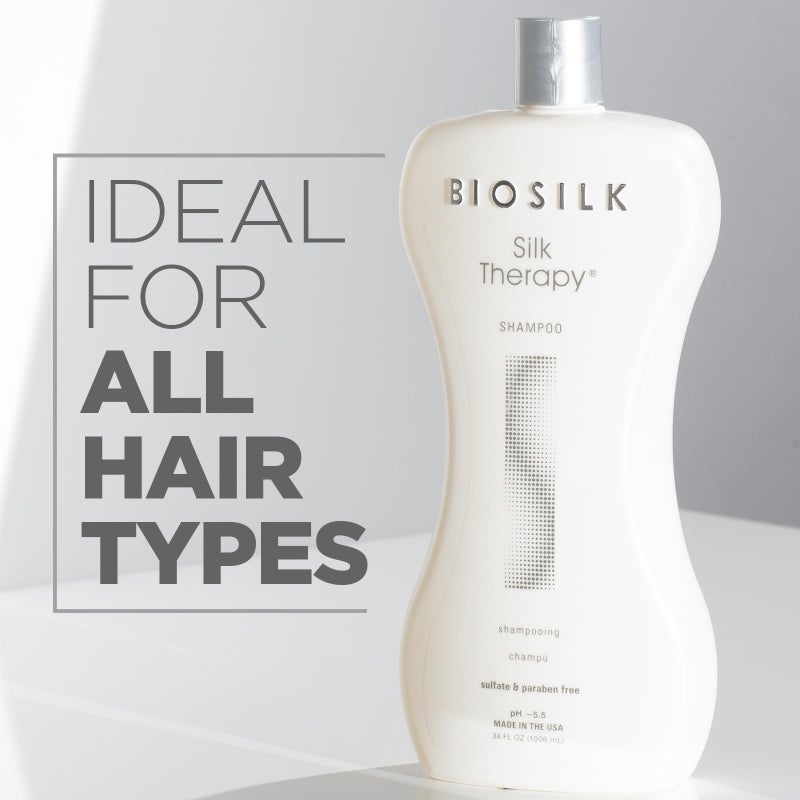 BioSilk Silk Therapy Shampoo, Gentle Hair Cleanser Delivers Healthy & Shiny Hair, Great For All Hair Types, Sulfate, Paraben, & Cruelty-Free, 34 Oz - Image 2