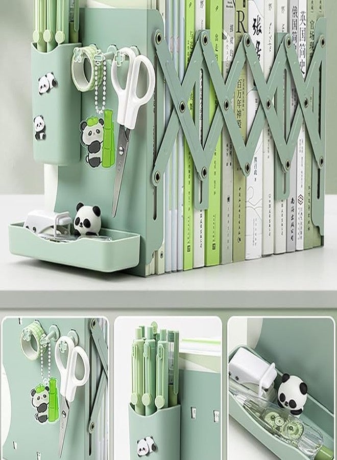 Calyrex Heavy Duty Book Ends to Hold Books with Pen Holder, Adjustable Bookends, Metal Book Ends for Shelves,Book Holders Binder Organizer for Bookshelf Desk - Image 3