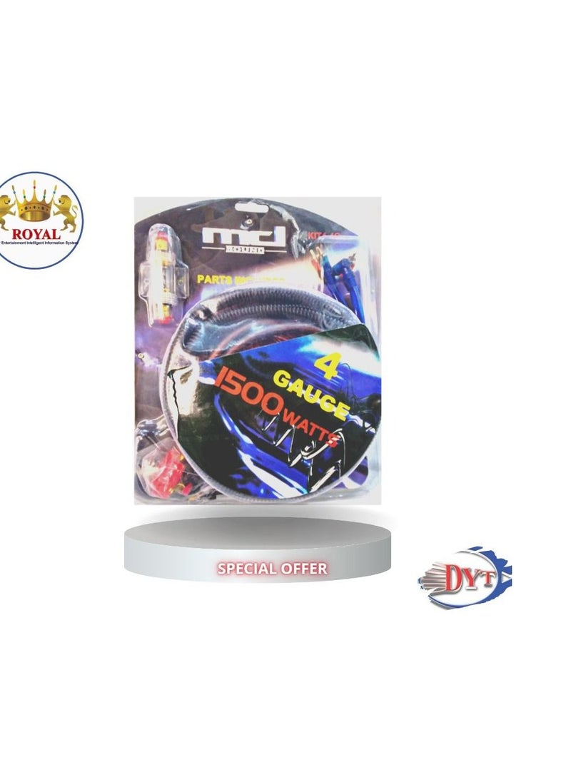 Royal MD SOUND KIT4-4G AMP KIT HIGHT PERFORMANCE INSTALLATION KIT 1500W  - Image 1
