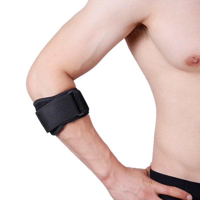 Elbow Brace for Tendonitis Relief for Men and Women, Golf Tennis Elbow Protector, Forearm Support Strap, Black, 1p One Size Adjustable - Image 4