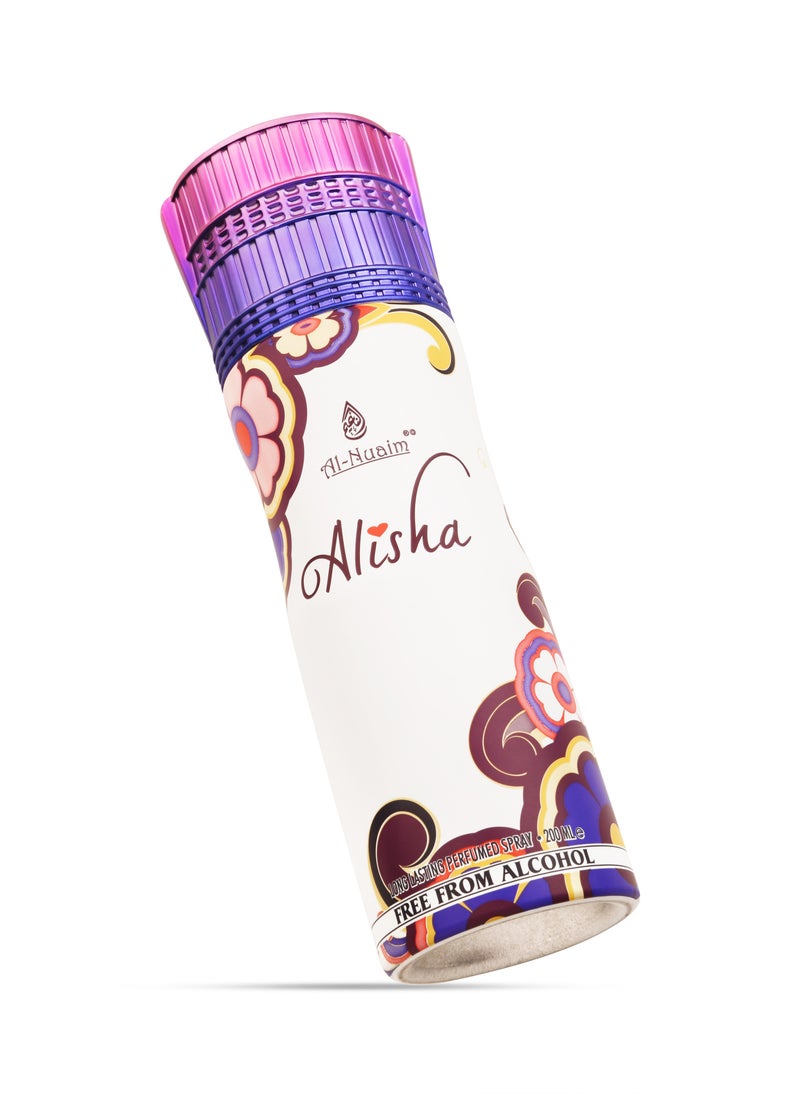 Al Nuaim - Al Nuaim Alisha Deodorant For Women - 200ml | Alcohol Free Deo | Body Spray | Long Lasting Perfumed Spray - Image 1