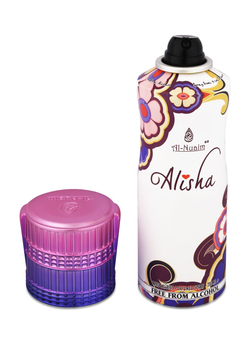 Al Nuaim - Al Nuaim Alisha Deodorant For Women - 200ml | Alcohol Free Deo | Body Spray | Long Lasting Perfumed Spray - Image 1