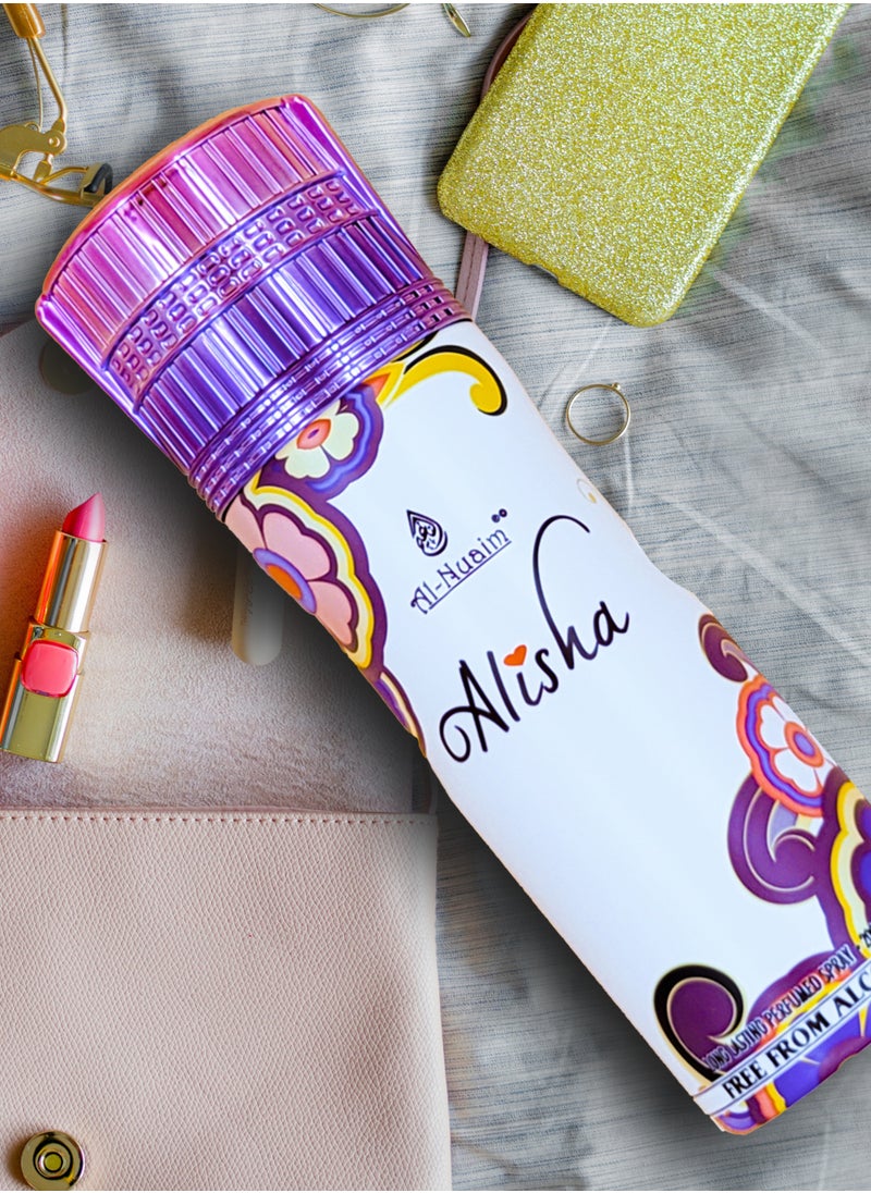Al Nuaim - Al Nuaim Alisha Deodorant For Women - 200ml | Alcohol Free Deo | Body Spray | Long Lasting Perfumed Spray - Image 1