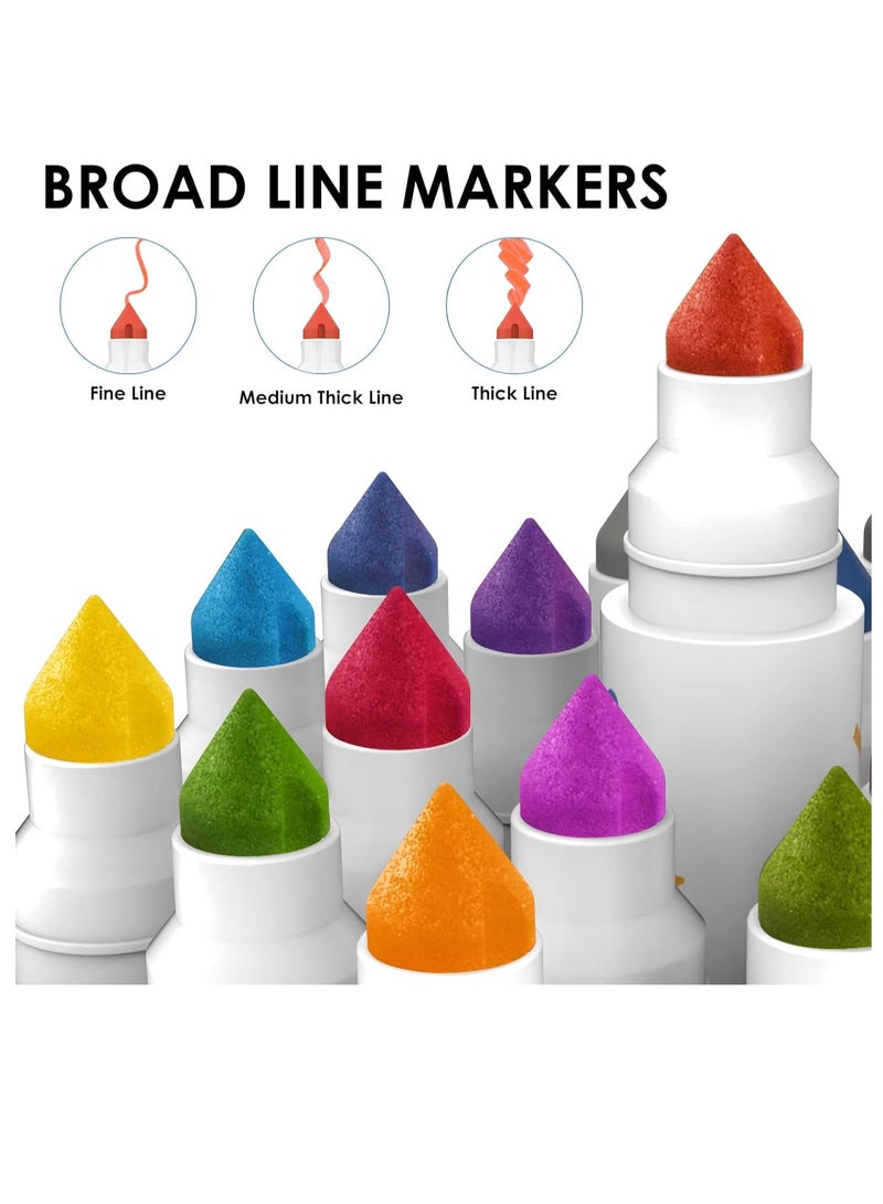 24 Colored Markers for Chalkboard, Whiteboard, glass, Windows and fabric For Rock Painting - Image 2