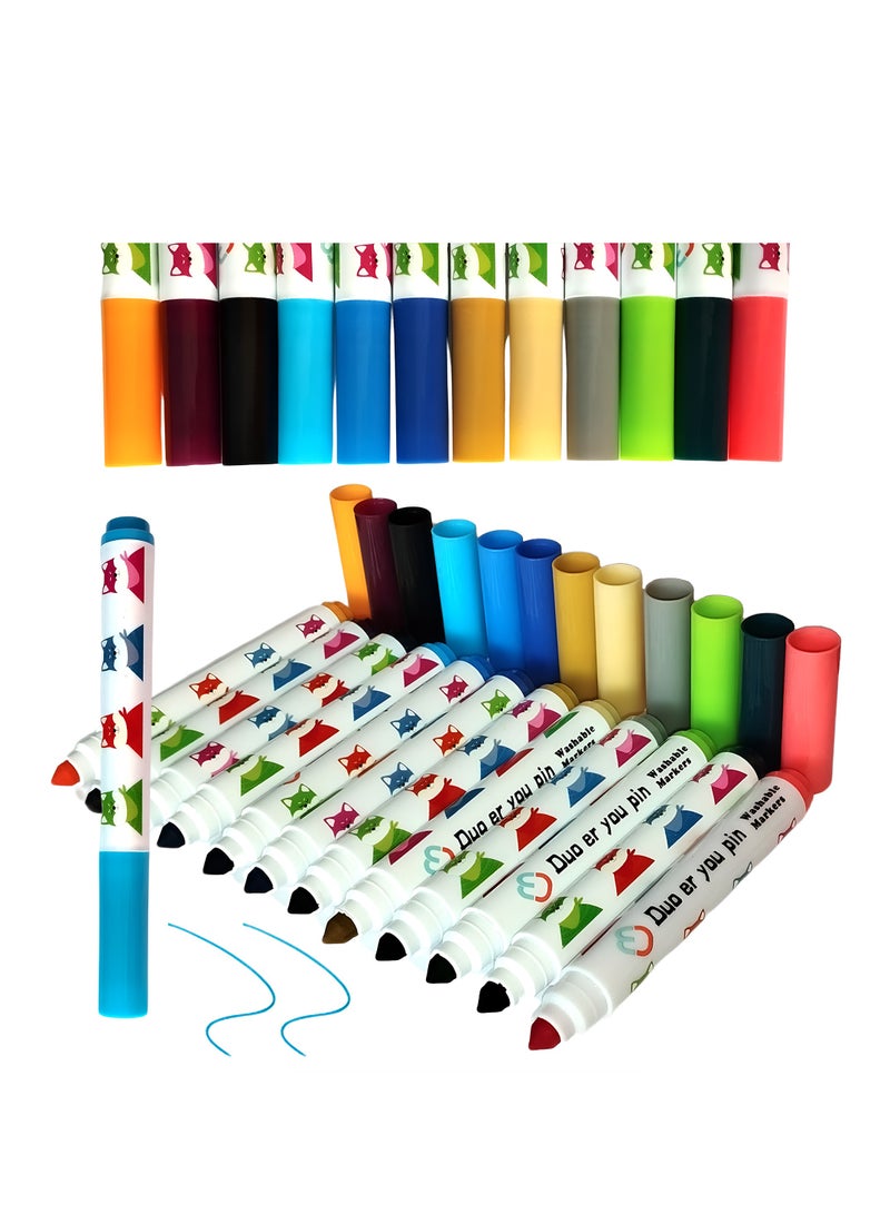 24 Colored Markers for Chalkboard, Whiteboard, glass, Windows and fabric For Rock Painting - Image 1