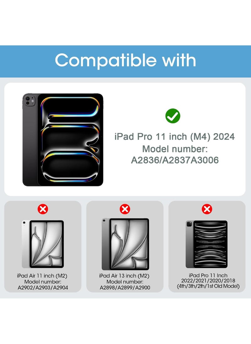 روك بو - حافظة لجهاز iPad Pro مقاس 11 بوصة M4 2024 (الجيل الخامس) A2836، A2837 مع حامل قلم حافظة iPad الذكية [تدعم Pencil Pro وPencil (USB-C)] تدعم Touch ID والاستيقاظ/النوم التلقائي - Image 1
