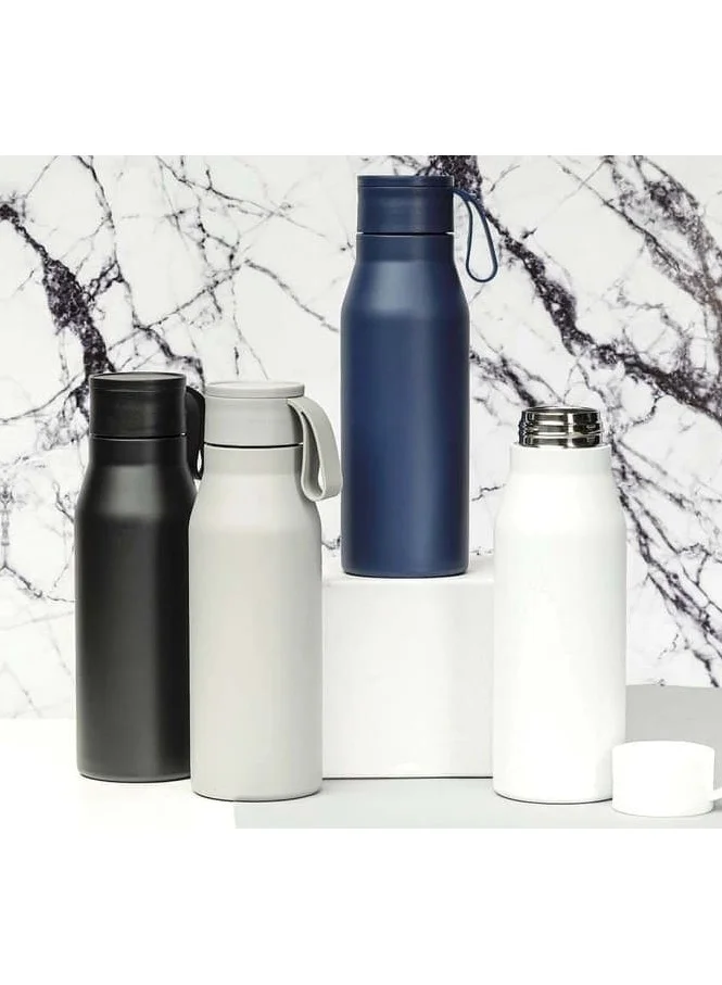 Hans Larsen Premium Water Bottle Stainless steel by Hans Larsen Insulated Bottle Hot n Cold BPA free Vacuum with strap 600ml