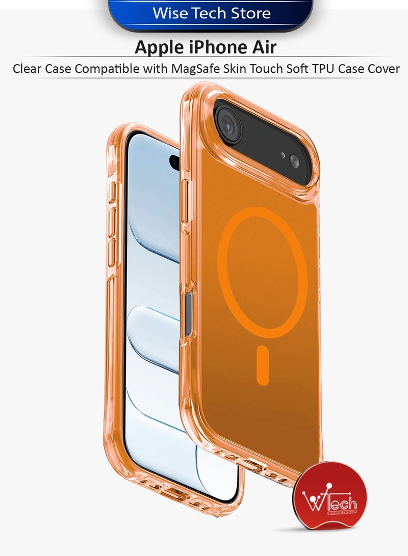 Wtech Apple iPhone 17 Air 5G 2025 Clear Case Compatible with MagSafe Skin Touch Soft TPU Case Cover (MCMPMN) - Orange - Image 1