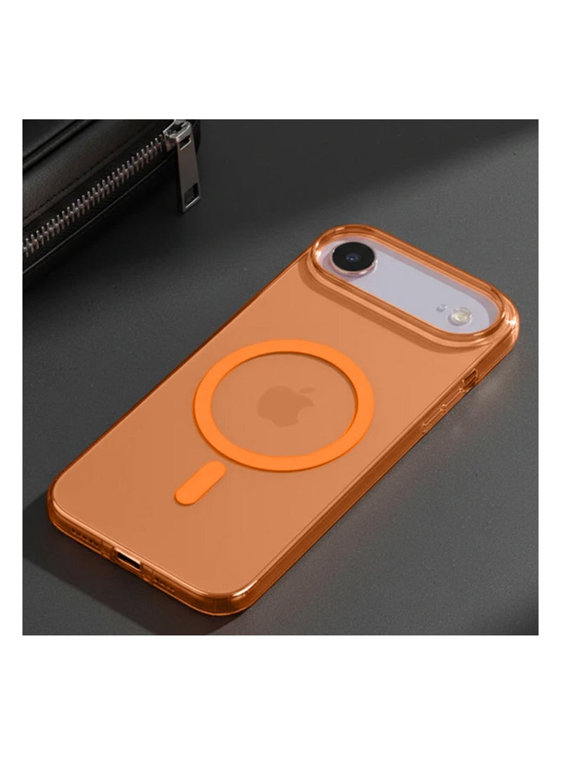 Wtech Apple iPhone 17 Air 5G 2025 Clear Case Compatible with MagSafe Skin Touch Soft TPU Case Cover (MCMPMN) - Orange - Image 3