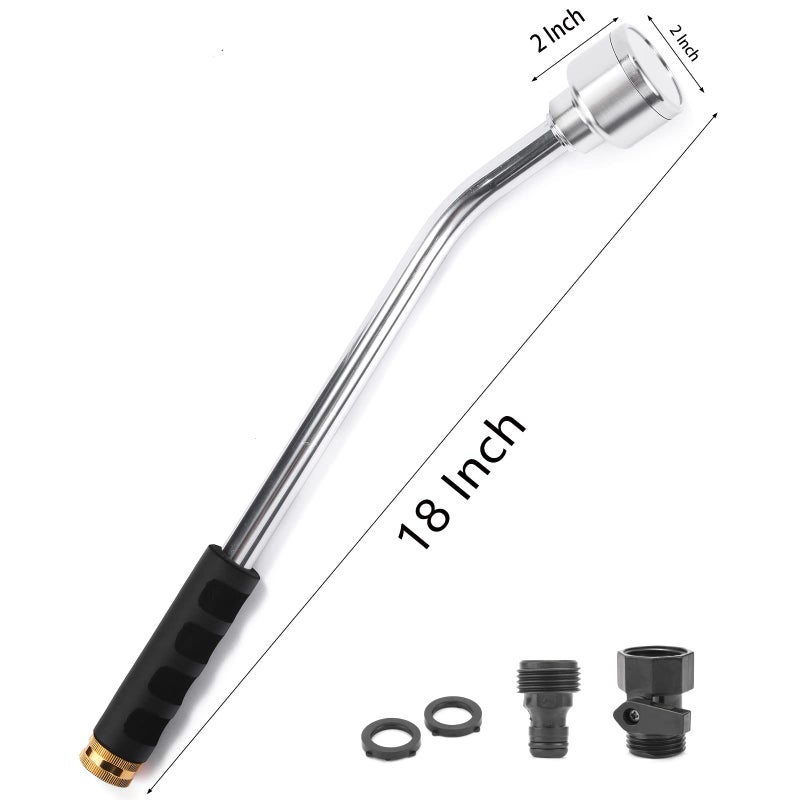 Sanpaint 18-inch Soft Rain Watering Wand with Shut Off Valve, Lightweight and Durable Metal Gentle Watering Wand Perfect for Hanging Baskets, Planters, Garden, Shrubs and Seedbed - Image 4