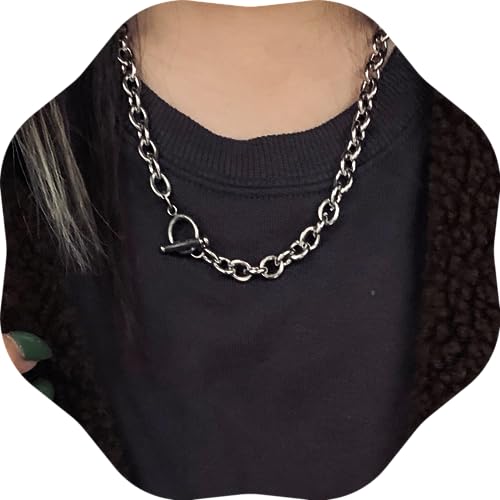YERTTER Dainty Unique Punk Layering Chain Choker Necklace Boho Jewelry Set Layered Pendant Statement Chunky Chain Necklace for Women Man - Image 1