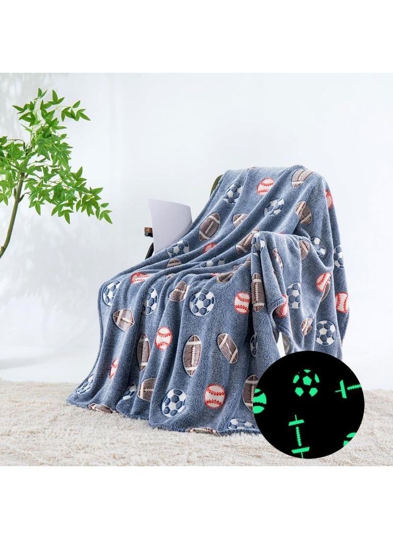 Bluejw Glow in The Dark Blanket Personalized Blanket For Kids,50x60inch Throw Blankets Super Cozy Plush Soft Fleece Blanket for Girls Boys Birthday Gifts  - Image 1