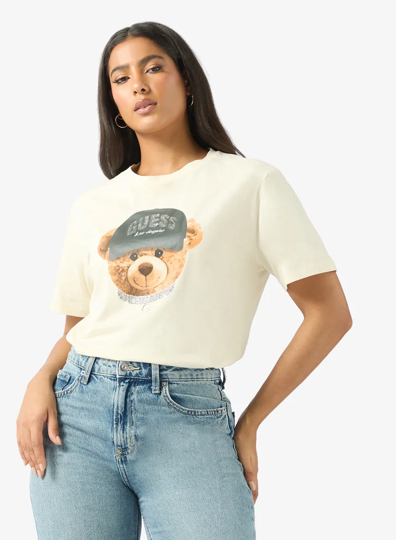 GUESS Teddy Bear Hat Short Sleeve T-Shirt