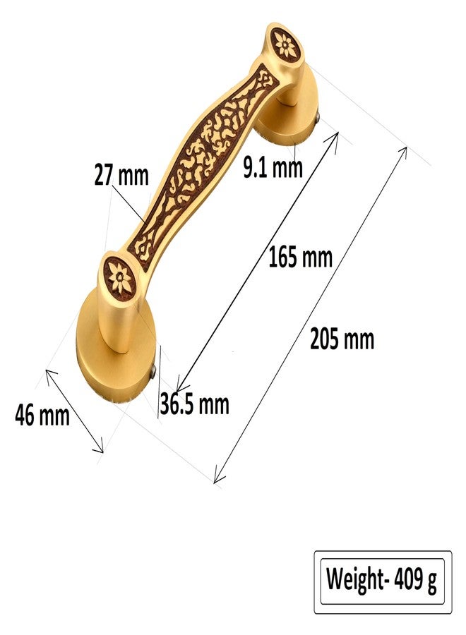Chitra Legend Series Brass Main Door Pull Handle Pack of 1 (Coffee Red, 8 Inch) - Image 3