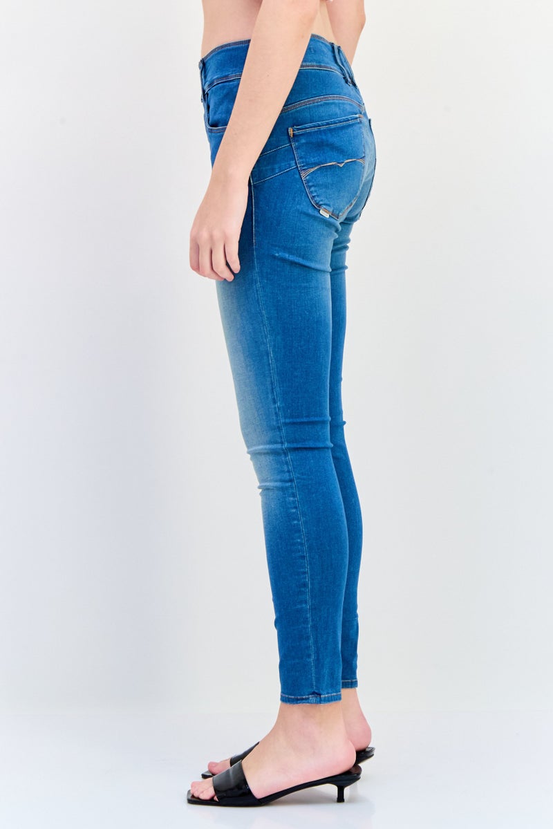 SALSA Women Regular Fit Washed Stretchable Denim Jeans, Blue - Image 4