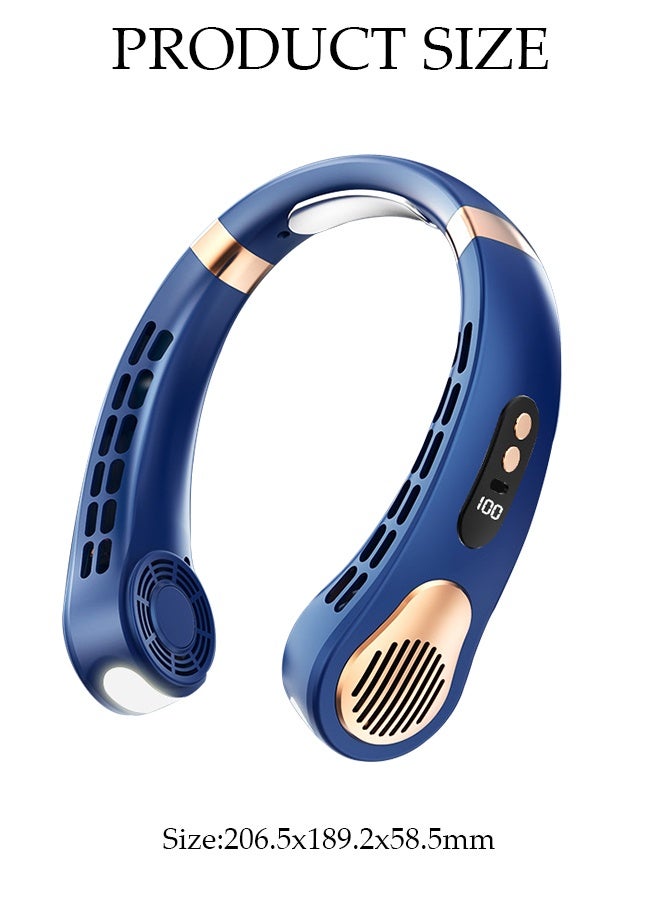 DUNISO Portable Neck Fan, Hands Free Bladeless Neck Fan WIth LED Display, 5 Speeds Adjustable USB Rechargeable Battery Powered Personal Neck Fan for Office, Travel, Sports, Household, Outdoor - Image 3