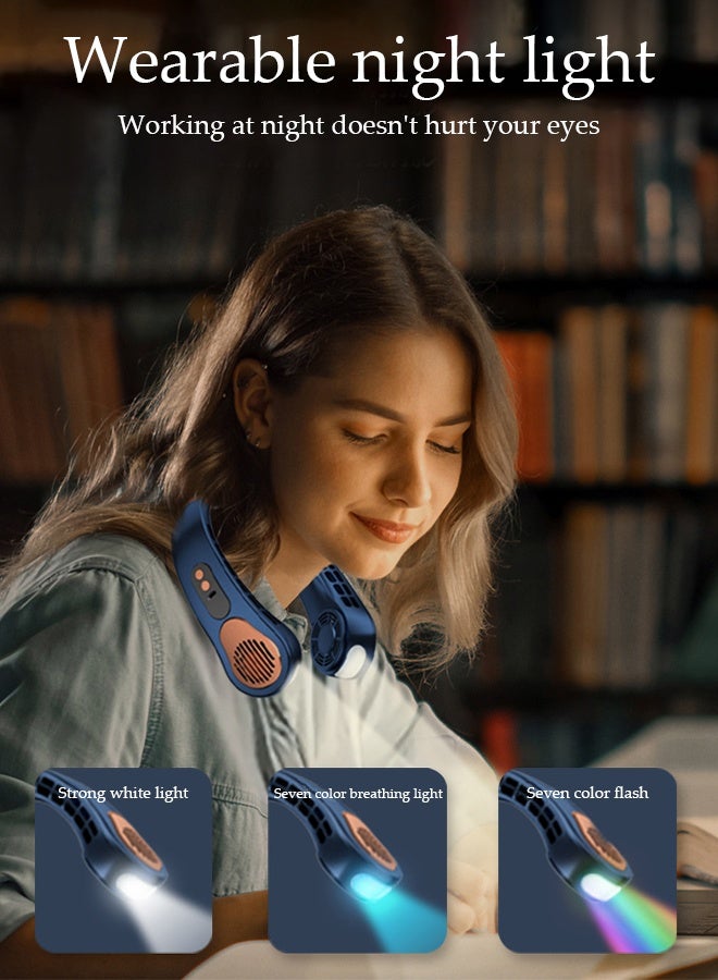 DUNISO Portable Neck Fan, Hands Free Bladeless Neck Fan WIth LED Display, 5 Speeds Adjustable USB Rechargeable Battery Powered Personal Neck Fan for Office, Travel, Sports, Household, Outdoor - Image 5