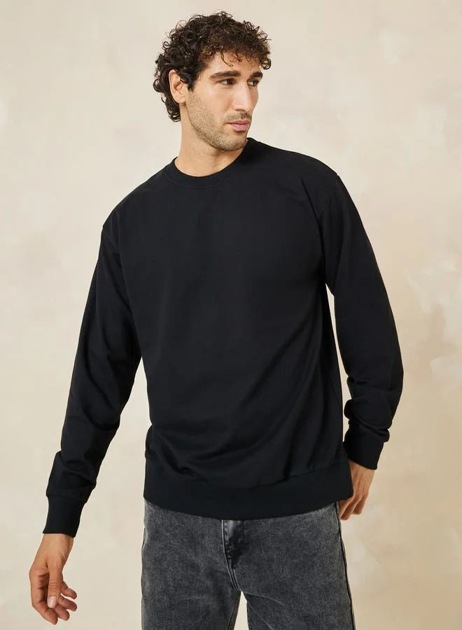 Styli Relaxed Fit Cotton Terry Sweatshirt