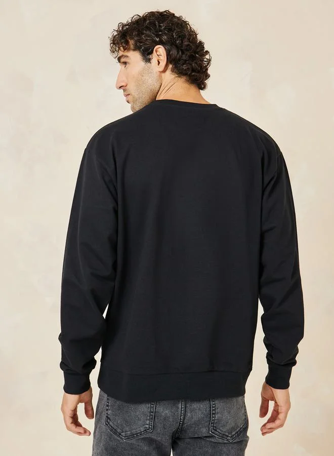 Styli Relaxed Fit Cotton Terry Sweatshirt