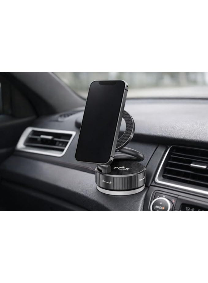 Fox Car Phone Holder - MagSafe Car Mount, 360° Adjustable Suction Cup, Magnetic Phone Holder for Dashboard, Windshield/Mirror/Smooth Surface for All Phones by FOX CORE - Image 4