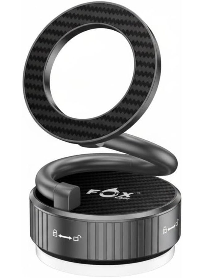 Fox Car Phone Holder - MagSafe Car Mount, 360° Adjustable Suction Cup, Magnetic Phone Holder for Dashboard, Windshield/Mirror/Smooth Surface for All Phones by FOX CORE - Image 1