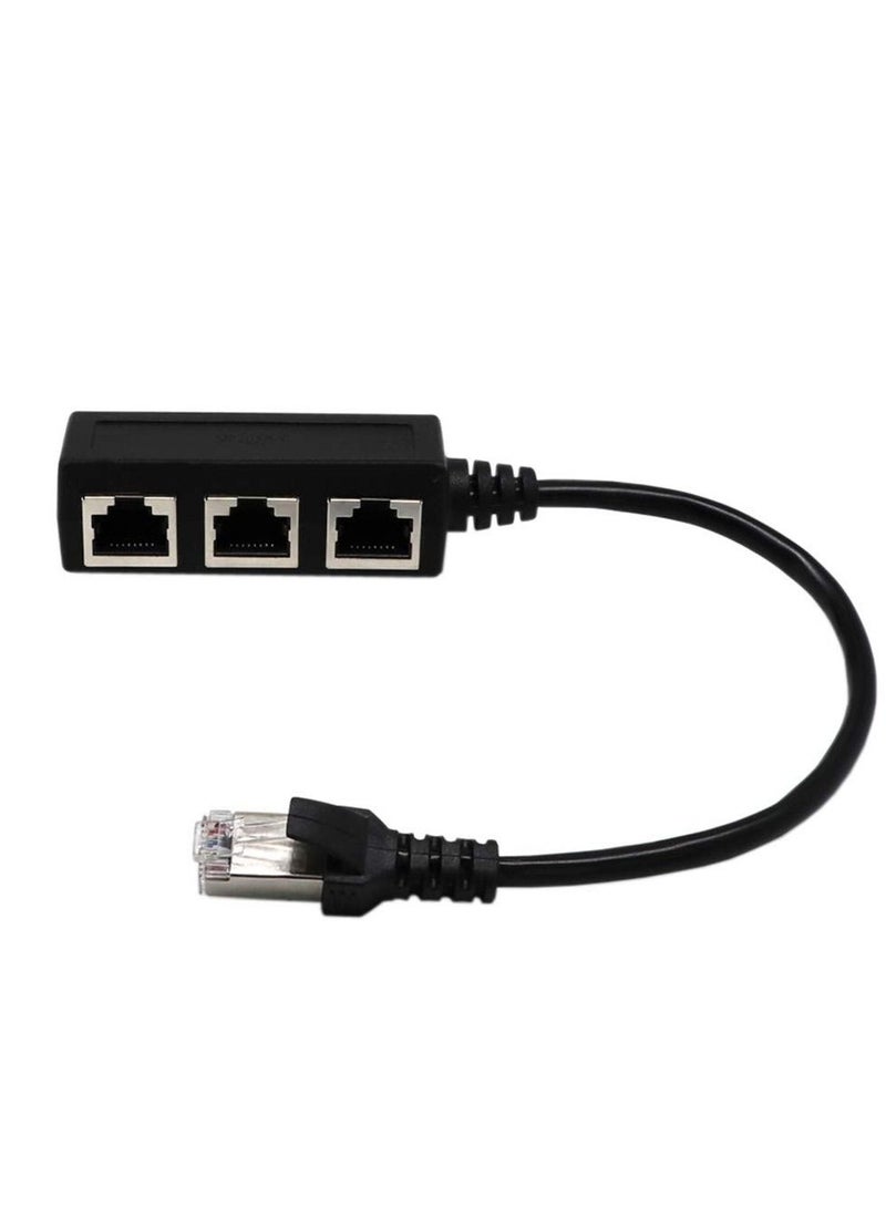 Y&D Rj45 Ethernet Splitter Cable 1 Male to 3 Female Port Lan Adapter Network Plug Connector for Cat5, Cat5e, Cat6, Cat7 - Image 1