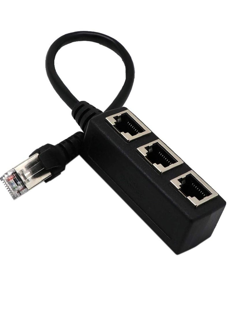 Y&D Rj45 Ethernet Splitter Cable 1 Male to 3 Female Port Lan Adapter Network Plug Connector for Cat5, Cat5e, Cat6, Cat7 - Image 2