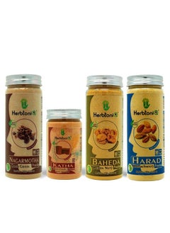 Herbtoniq 100% Natural Nagarmotha Katha Baheda And Harad Powder For Dandruff Frizzy Hair Damaged Hair Intensive Hair Care Pack (600 Gram)  - Image 1