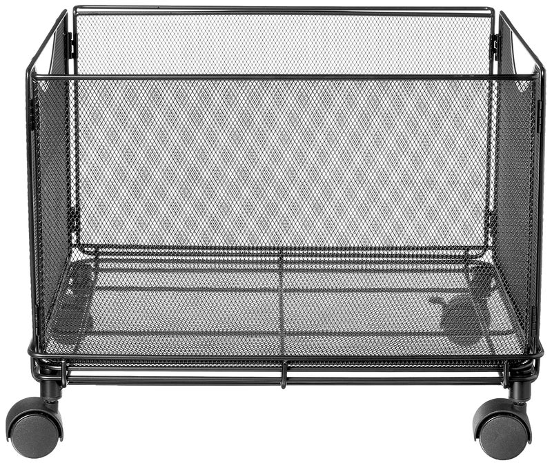 Safco Onyx Rolling Cart Desktop Tub File, Fits Letter-Size Hanging Folders, Collapsible Desk Organizer, Durable Steel Mesh Construction, Black - Image 2