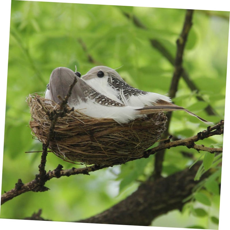 Artificial Bird Nest Garden Decor Fake Bird Statue Home Prop Photography - Image 3