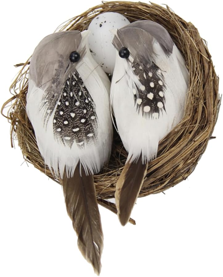 Artificial Bird Nest Garden Decor Fake Bird Statue Home Prop Photography - Image 1