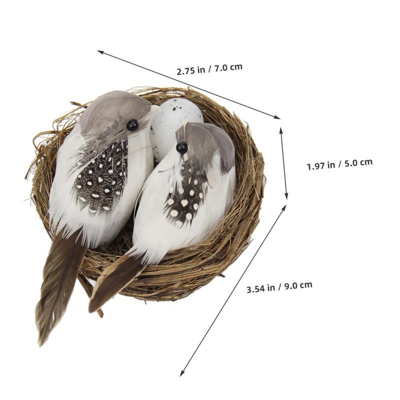 Artificial Bird Nest Garden Decor Fake Bird Statue Home Prop Photography - Image 5