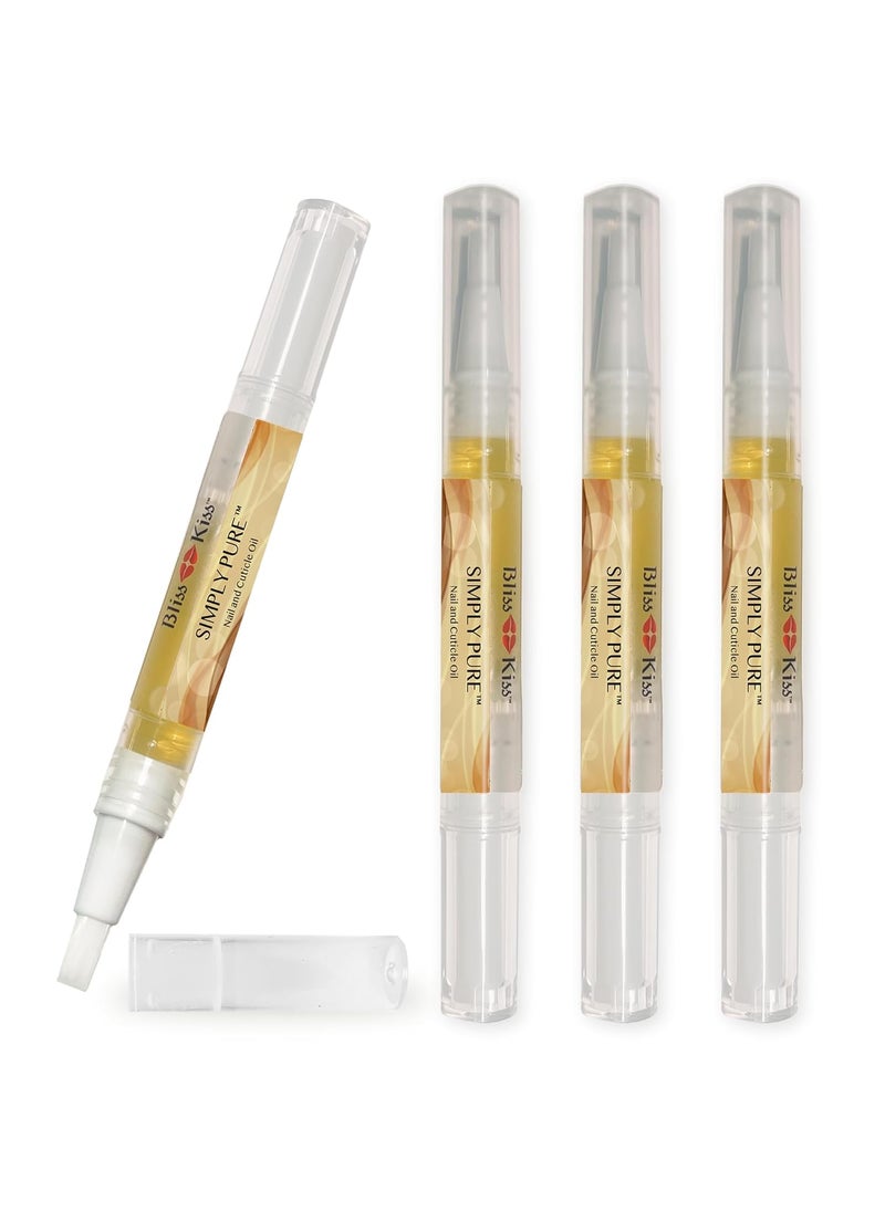 Bliss Kiss - Bliss Kiss  4 Vanilla Fragrance Nail Oil Cuticle Pens wVitamin E  JojobaNail Strengthener Nail Growth Serum for Brittle Peeling Breaking Thin Nails - Image 1